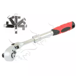 Carraca extensible con cabezal articulado 1/2"