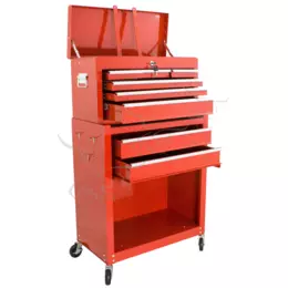 Carro de herramientas para taller con 2 módulos y 10 compartimentos