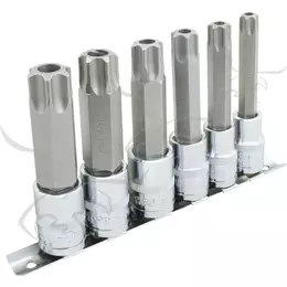 Puntas de seguridad Torx con llave vaso T55 a T100. 1/2"