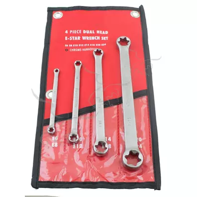 Juego de 4 llaves Torx planas hembra