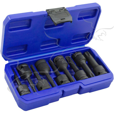 Puntas largas Torx de impacto con vaso 1/2" T20 a T70