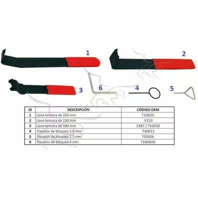 Llaves para tensar correas de distribución VAG Audi VW Seat y Skoda