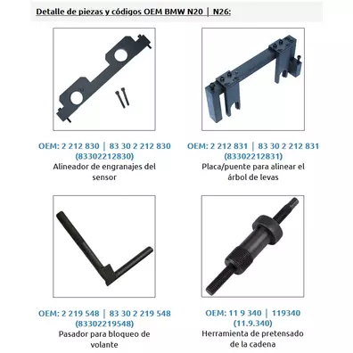 Calado de distribuciones BMW N20 y N26 - 1.6 y 2.0. 4 cilindros