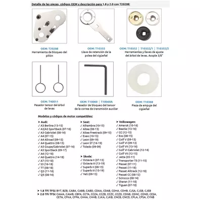 Calado de distribuciones VAG Audi Seat Skoda Volkswagen 1.8 2.0 TFI TFSI T20208