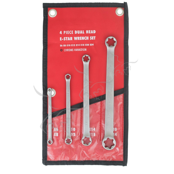 Juego de 4 llaves Torx planas hembra