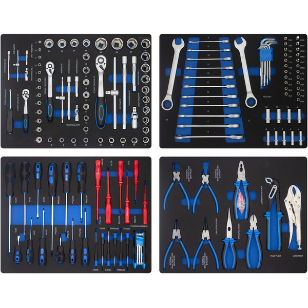 4 bandejas de herramientas para carro de taller. 155 Pzs EVA