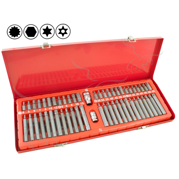 Puntas y llaves HEX TORX Y XZN SPLINE. 54 PZS