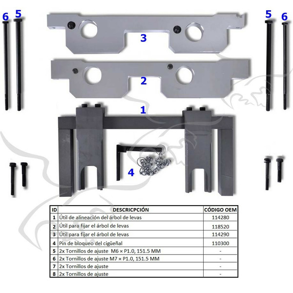 Calado para distribución BMW N51, N52, N52K, N53, N54 VANOS 2.5 3.0