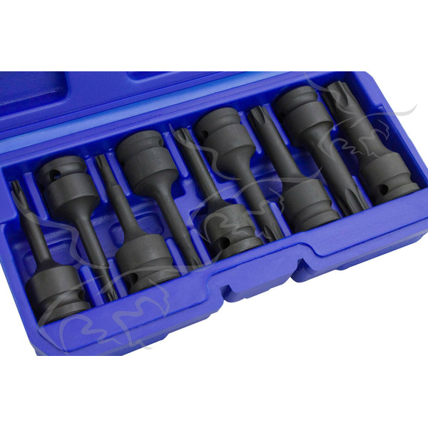 Puntas largas Torx de impacto con vaso 1/2" T20 a T70