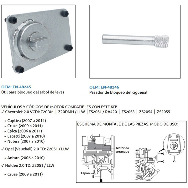 Calado de distribucion motores Opel y Chevrolet 2.0 2.0L CDI