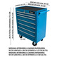 Carro de herramientas para taller 7 cajones azul JPC7A