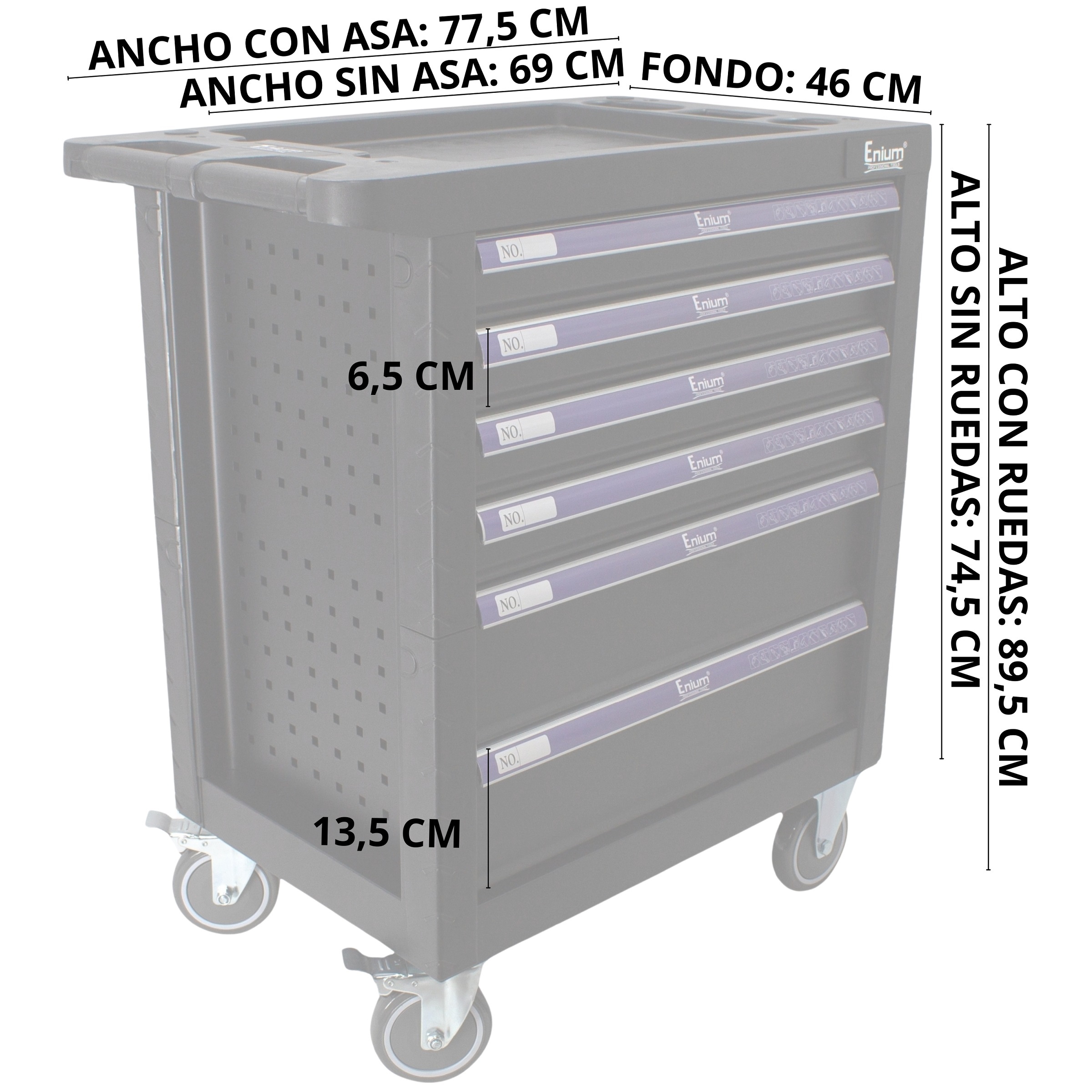 Medidas carro de herramientas STDR6BC