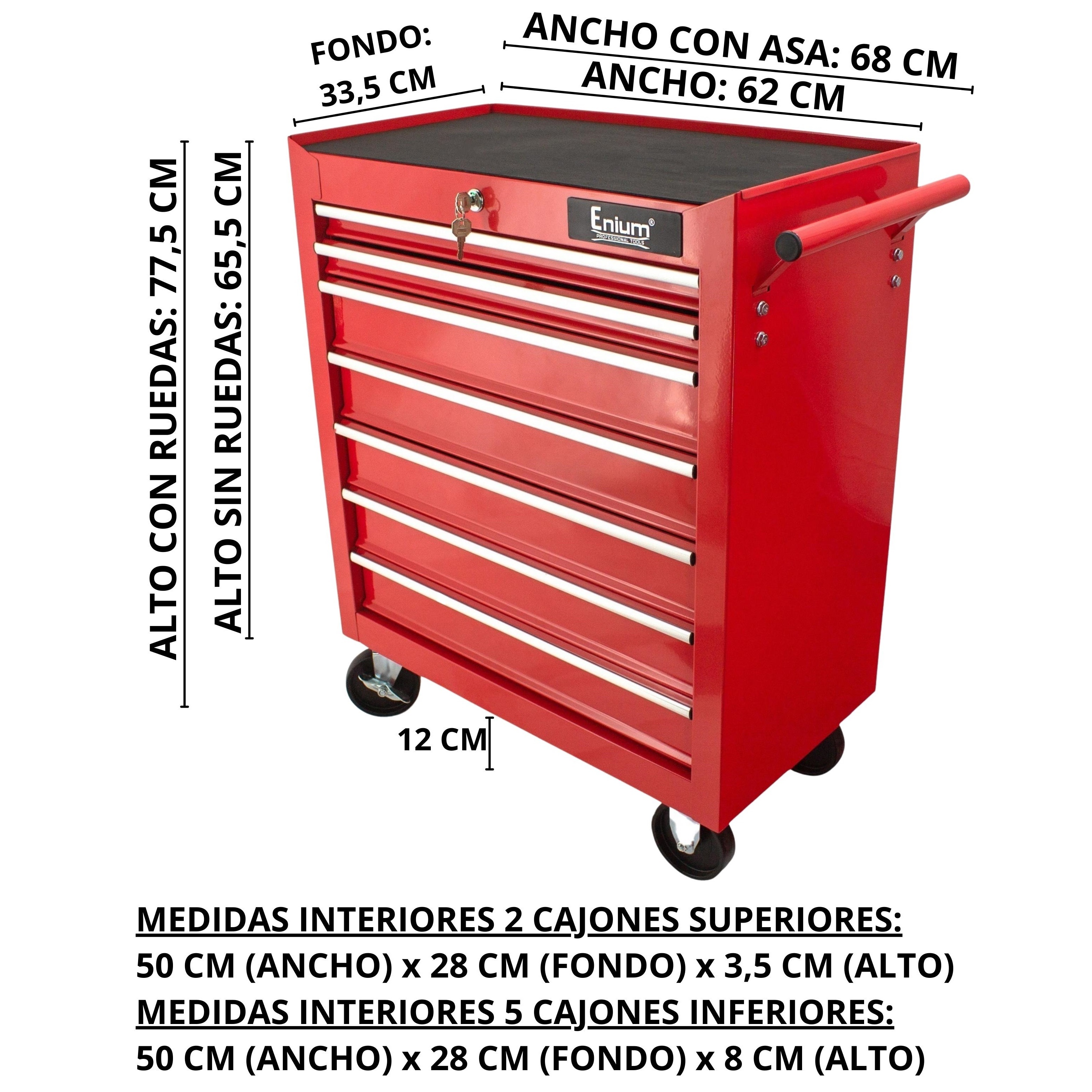 Medidas del carro y de los cajones - EN11017R