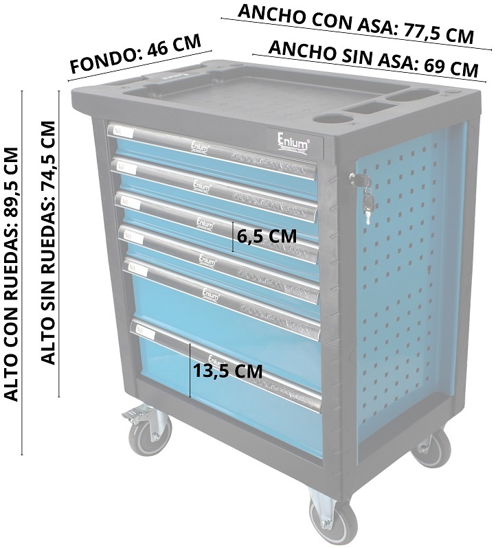 Medidas carro de herramientas STDR6BC